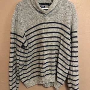 IZOD blue and gray collard sweater